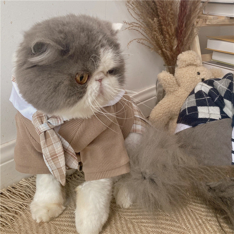 HKM-1226941 Pet Dress in British Plaid Design – Spring Collection Sweater Vest & Dress Options