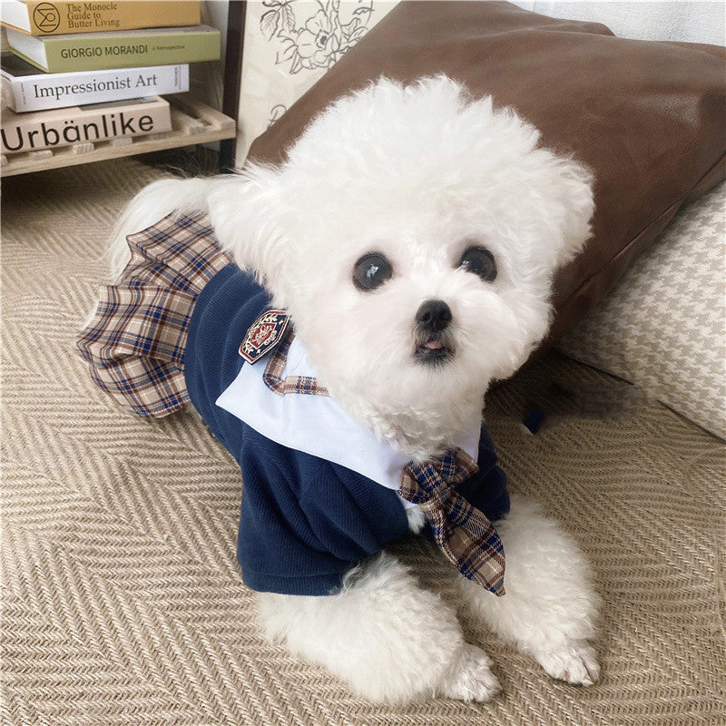 HKM-1226941 Pet Dress in British Plaid Design – Spring Collection Sweater Vest & Dress Options