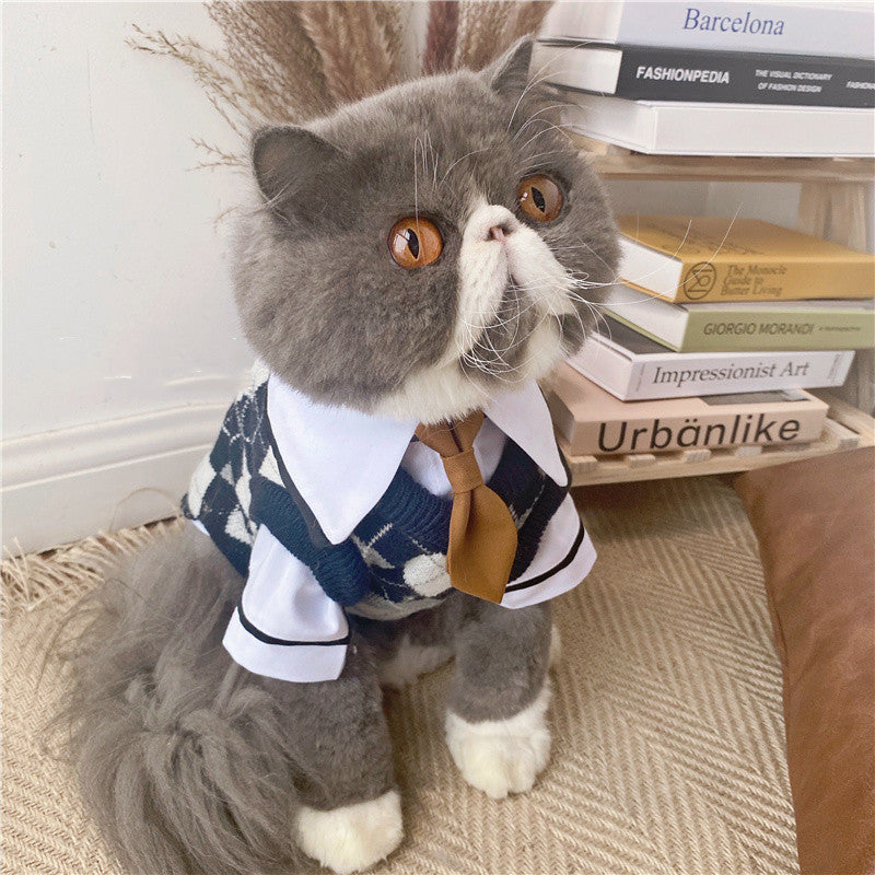HKM-1226941 Pet Dress in British Plaid Design – Spring Collection Sweater Vest & Dress Options