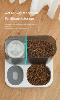HKM-1229117 Automatic Pet Feeder with Bowl - Smart Feeding Solution for Cats in Gray, Pink, Blue