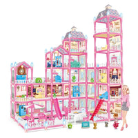 HKM-122963 DIY 3D Villa Style Miniature Dollhouse Play Set with Lights for Kids