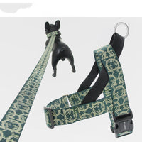 HKM-123155 Adjustable Nylon Dog Leash with Chest Harness for Medium and Small Dogs - 1.5m Traction Rope and Various Sizes
