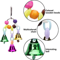 HKM-1232189 Wooden Parrot Toy Set with 7 Accessories for Birds - Swing, Perch, and More