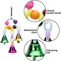 HKM-1232189 Wooden Parrot Toy Set with 7 Accessories for Birds - Swing, Perch, and More
