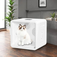 HKM-123219 Temperature Controlled Quiet Pet Dryer Box for Small Dogs and Cats - 110-240V ABS Plastic