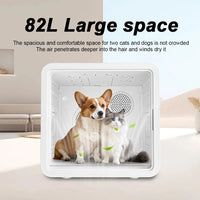HKM-123219 Temperature Controlled Quiet Pet Dryer Box for Small Dogs and Cats - 110-240V ABS Plastic