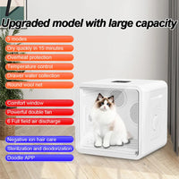 HKM-123219 Temperature Controlled Quiet Pet Dryer Box for Small Dogs and Cats - 110-240V ABS Plastic