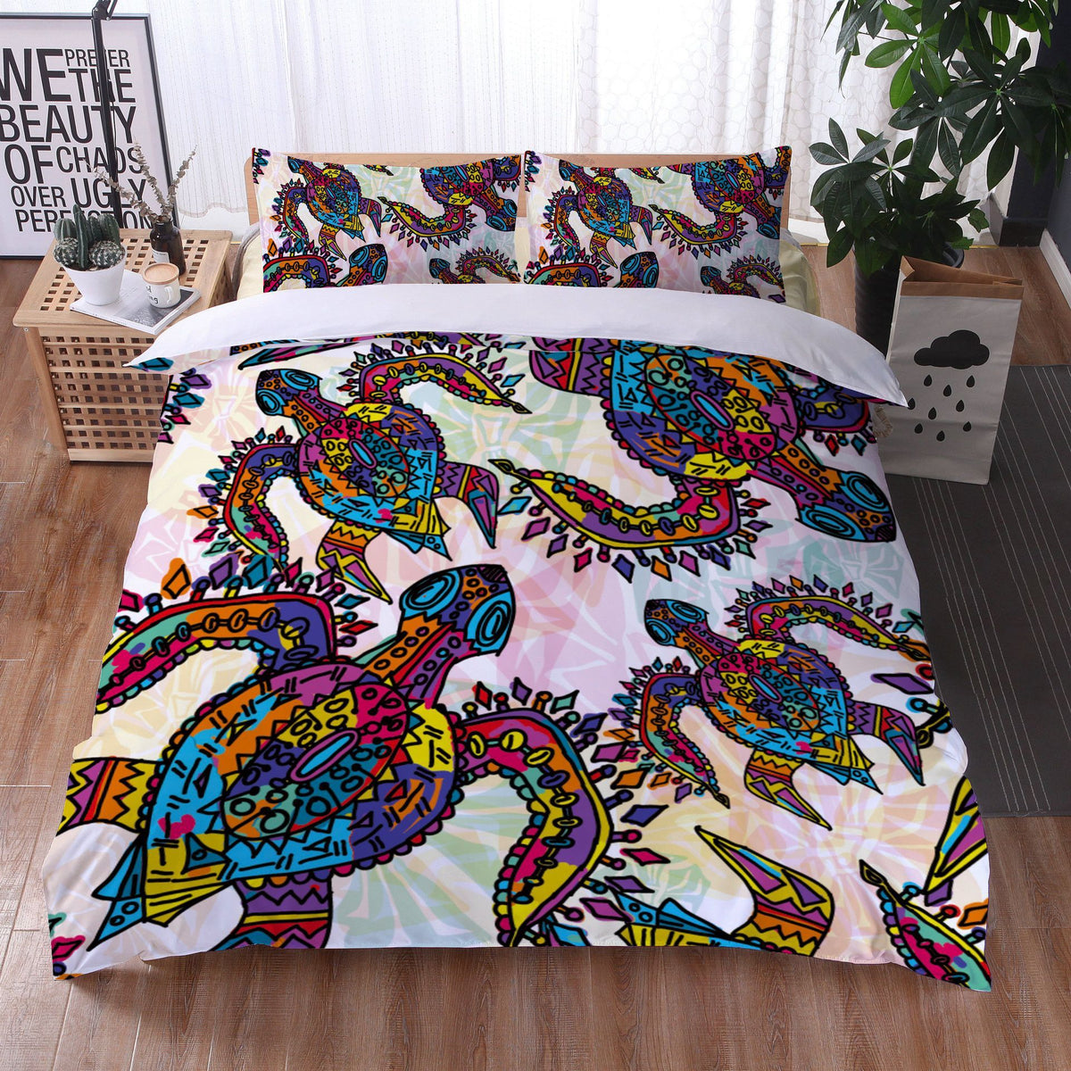 HKM-123283 Turtle Quilt Cover Set with Digital Print Design in Various Sizes
