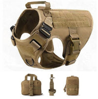 HKM-1234493 Tactical Elastic Leash and Harness Set for Pets - Nylon, Multiple Colors Available