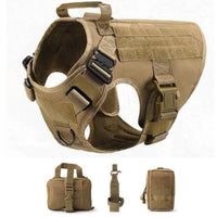HKM-1234493 Tactical Elastic Leash and Harness Set for Pets - Nylon, Multiple Colors Available