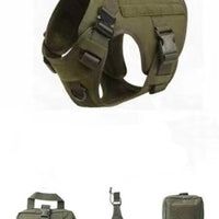 HKM-1234493 Tactical Elastic Leash and Harness Set for Pets - Nylon, Multiple Colors Available