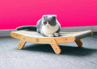 HKM-1234877 Durable Corrugated Cat Scratch Board with Solid Wood Frame - 55 x 32.5 x 13 cm