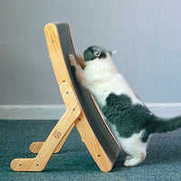 HKM-1234877 Durable Corrugated Cat Scratch Board with Solid Wood Frame - 55 x 32.5 x 13 cm