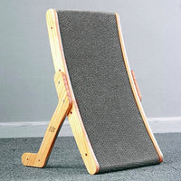 HKM-1234877 Durable Corrugated Cat Scratch Board with Solid Wood Frame - 55 x 32.5 x 13 cm