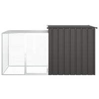 HKM-1236285 Galvanized Steel Chicken Coop - Anthracite 200x91x100 cm with Secure Gate and Easy Assembly