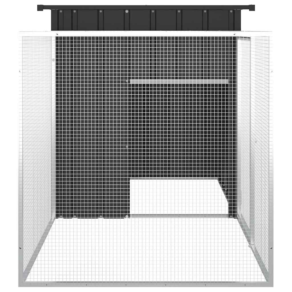 HKM-1236285 Galvanized Steel Chicken Coop - Anthracite 200x91x100 cm with Secure Gate and Easy Assembly