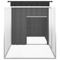 HKM-1236285 Galvanized Steel Chicken Coop - Anthracite 200x91x100 cm with Secure Gate and Easy Assembly