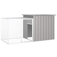 HKM-1236285 Galvanized Steel Chicken Coop - Anthracite 200x91x100 cm with Secure Gate and Easy Assembly
