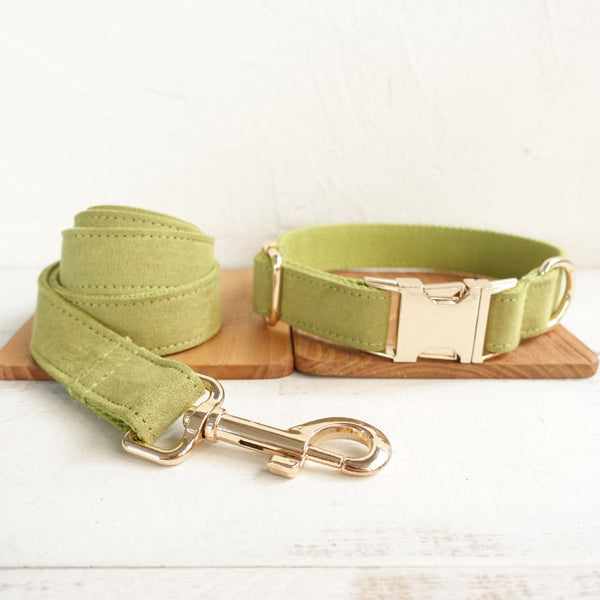 HKM-1236669 Comfortable Green Polyester Fiber Dog Collar & Leash Set - All Season Sizes XS to XL