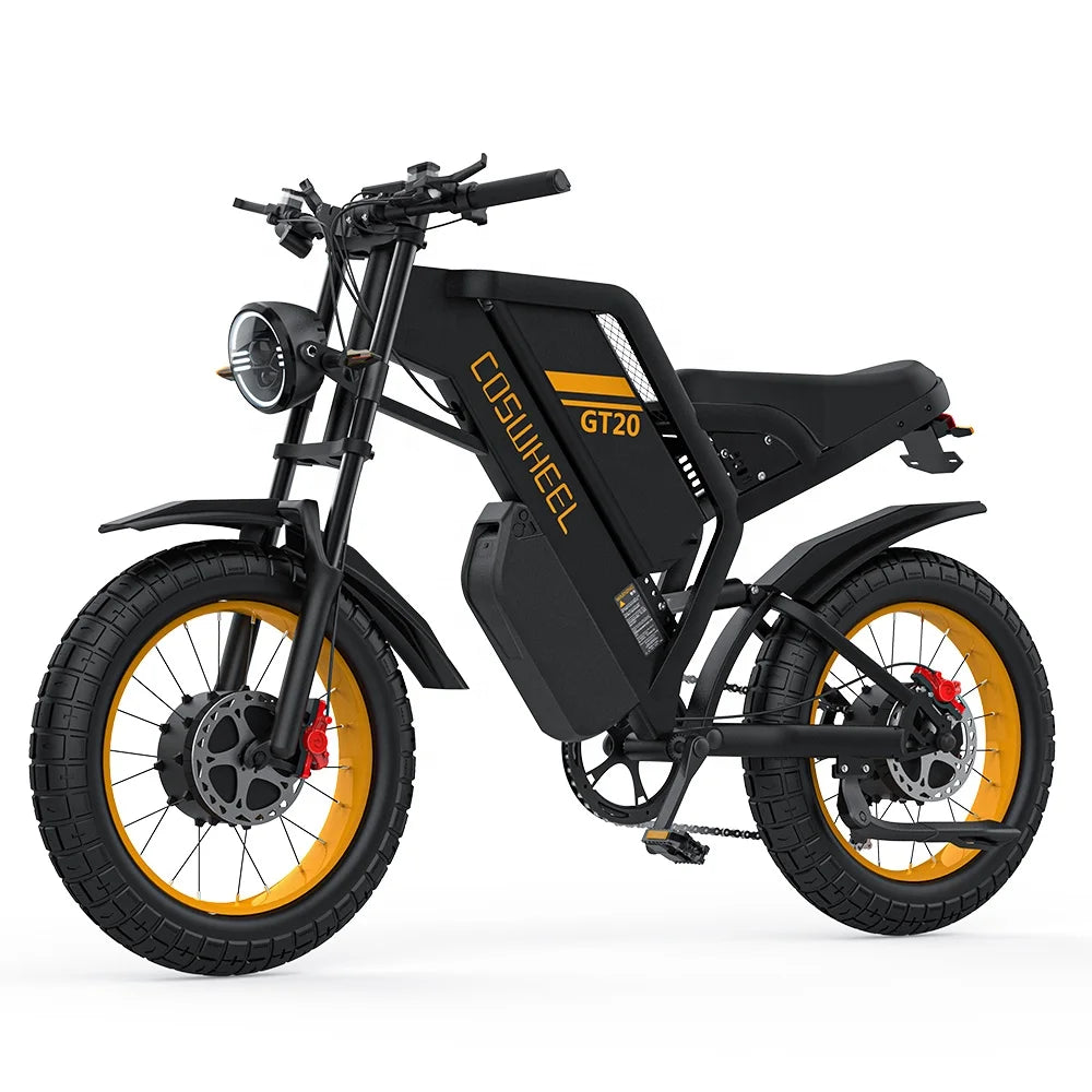 HKM-123667 Dual Battery Fatbike Electric Bike 3000W Motor, 40-60 km/h Speed, Retro Cruiser Style, Front & Rear Suspension, Suitable for Heights 5'1" - 6'5"