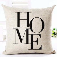 HKM-123667 Letter Home Cotton and Linen Cushion Cover - 45x45cm Pillowcase