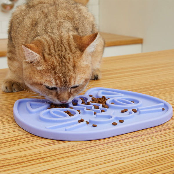 HKM-1238461 Double-Sided Slow Feed Licking Mat for Cats and Small Dogs in Macaron Green, Delicious Purple, Coral Red