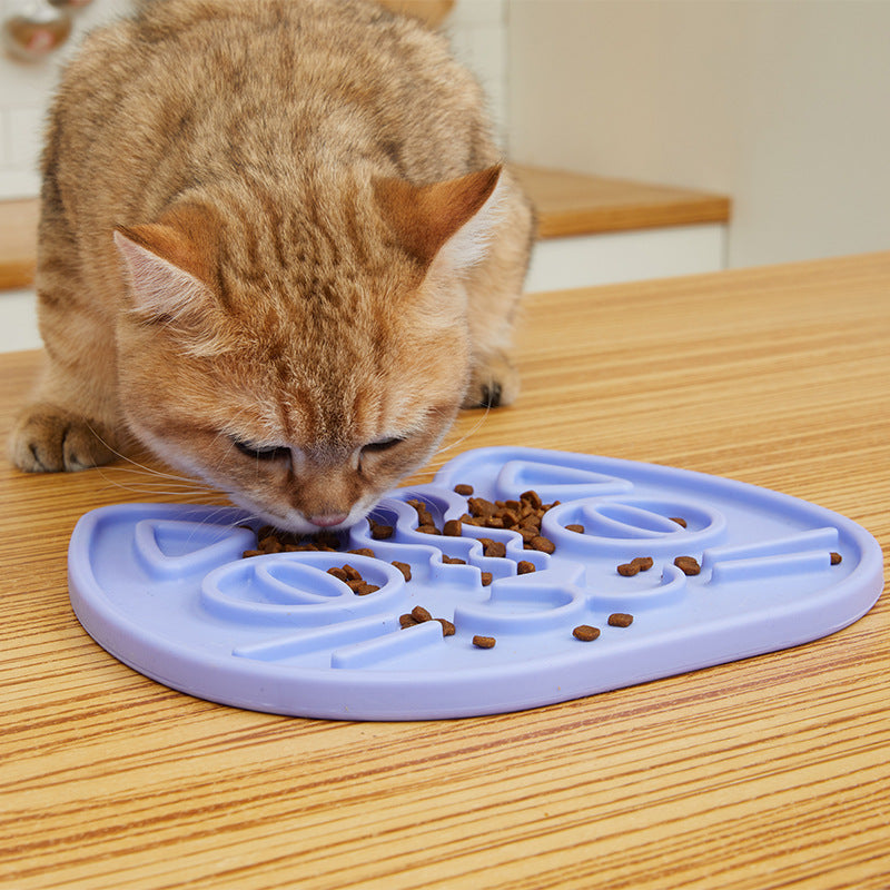 HKM-1238461 Double-Sided Slow Feed Licking Mat for Cats and Small Dogs in Macaron Green, Delicious Purple, Coral Red