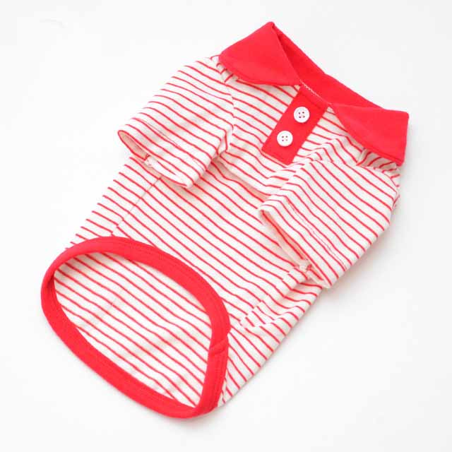 HKM-1238845 Colorful Striped Polo Shirt for Pets - Cotton/Spandex Blend