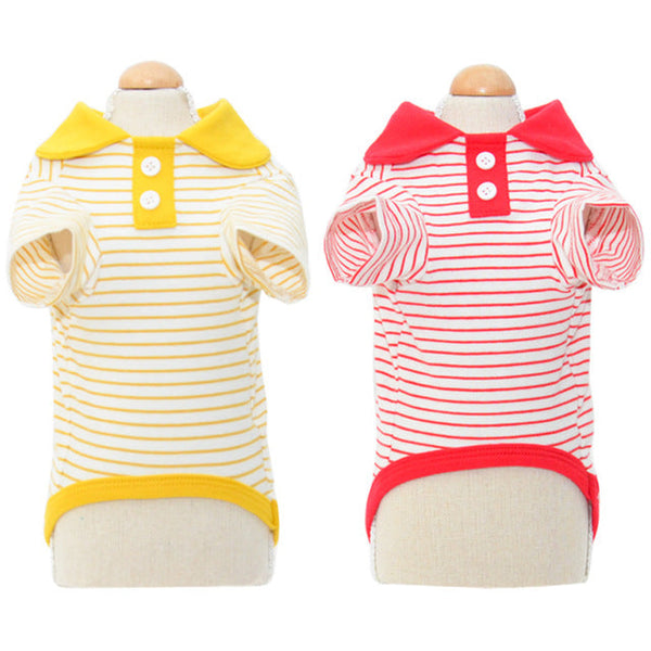 HKM-1238845 Colorful Striped Polo Shirt for Pets - Cotton/Spandex Blend