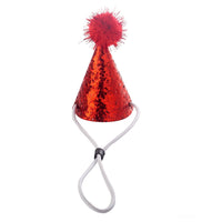 HKM-1239485 Pet Birthday Party Pointed Fur Ball Hats - 10 Colors in Various Sizes