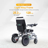 HKM-123987 Foldable Aluminum Alloy Wheelchair for Elderly Adults, 120 kg Capacity, 20 km Driving Range, 6 km/h Speed