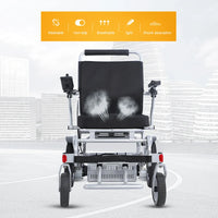 HKM-123987 Foldable Aluminum Alloy Wheelchair for Elderly Adults, 120 kg Capacity, 20 km Driving Range, 6 km/h Speed