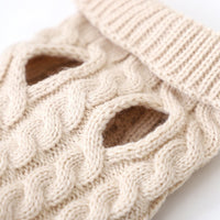 HKM-1240253 Cozy Cable-Knit Pet Sweater in Black, Wine Red, White, and Khaki