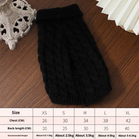 HKM-1240253 Cozy Cable-Knit Pet Sweater in Black, Wine Red, White, and Khaki