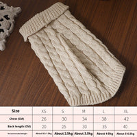HKM-1240253 Cozy Cable-Knit Pet Sweater in Black, Wine Red, White, and Khaki