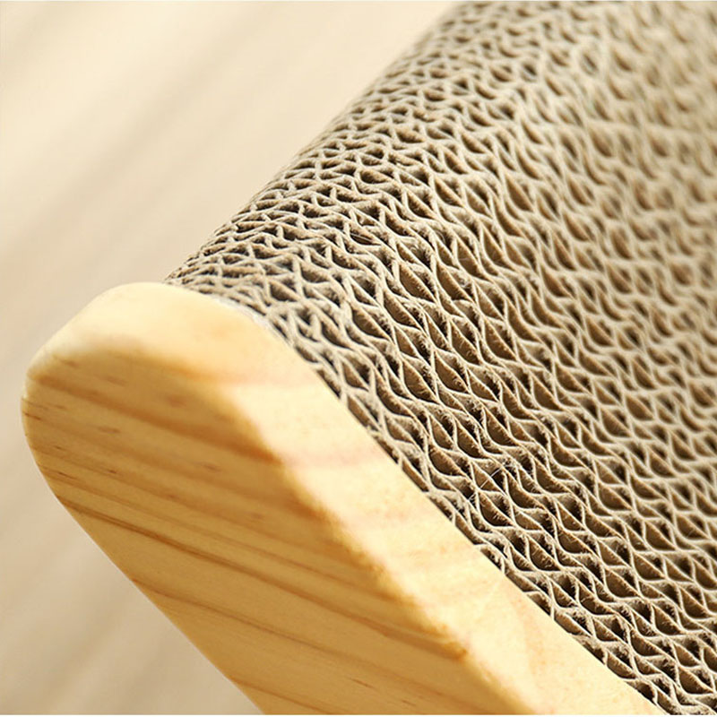 HKM-1240637 U-Shaped Cat Scratching Post and Toy - Corrugated Cardboard Bed for Cats