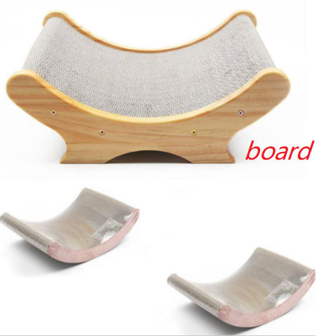 HKM-1240637 U-Shaped Cat Scratching Post and Toy - Corrugated Cardboard Bed for Cats