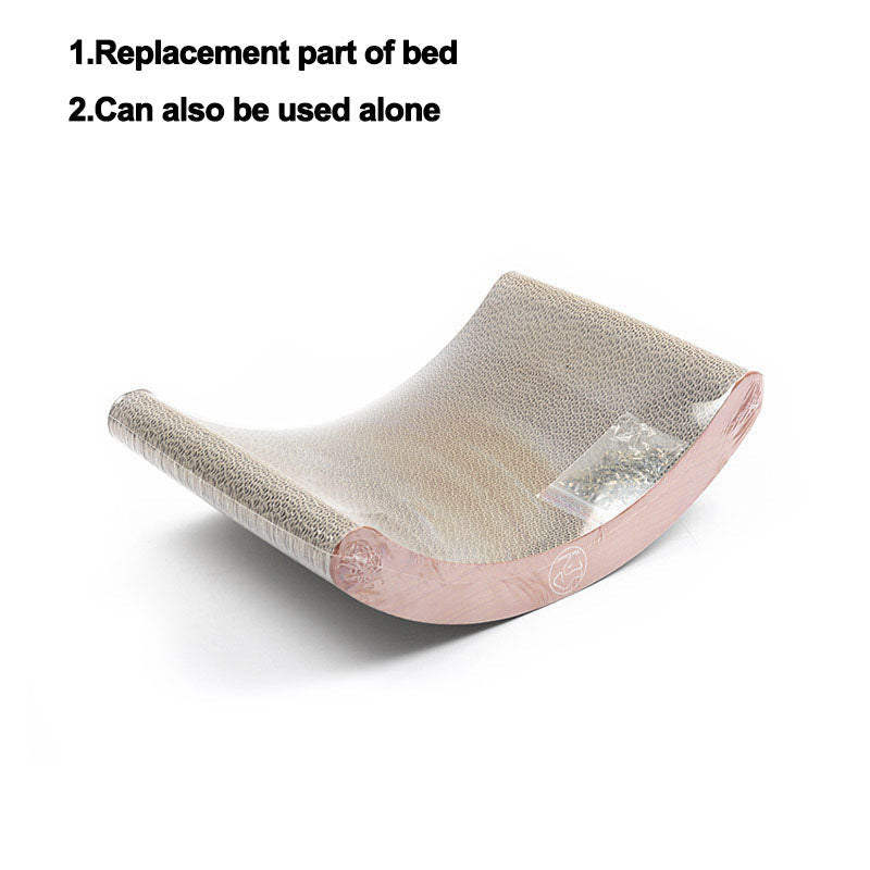 HKM-1240637 U-Shaped Cat Scratching Post and Toy - Corrugated Cardboard Bed for Cats