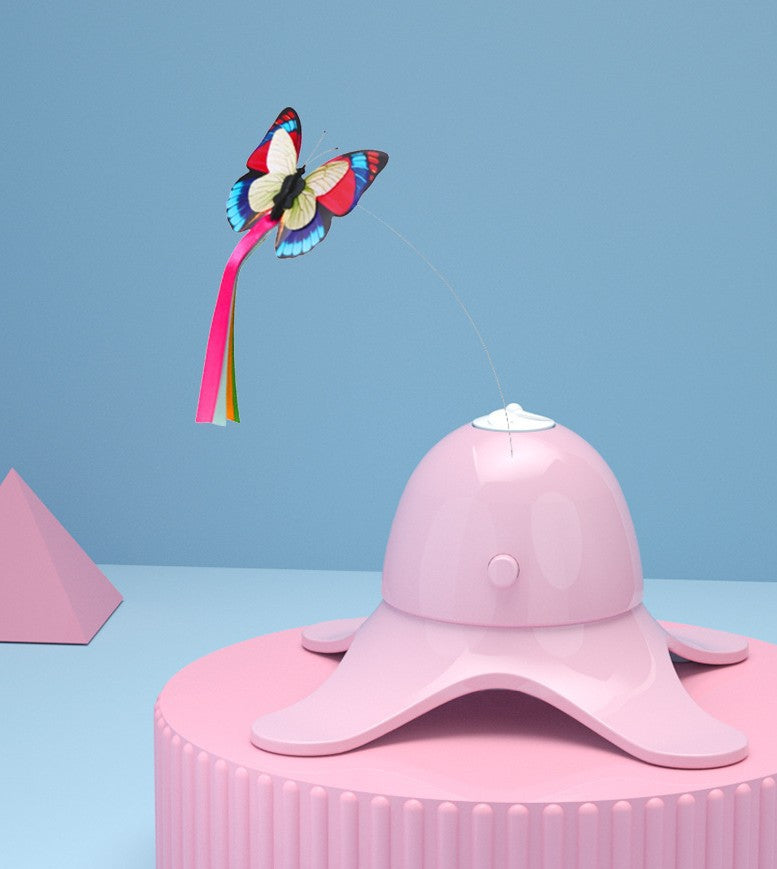HKM-1241277 Electric Butterfly Cat Toy – Interactive Funny Cat Stick with Motion Feature