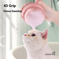 HKM-1242301 Silicone Pet Bath Brush with Liquid Dispenser for Dogs - Multiple Colors Available