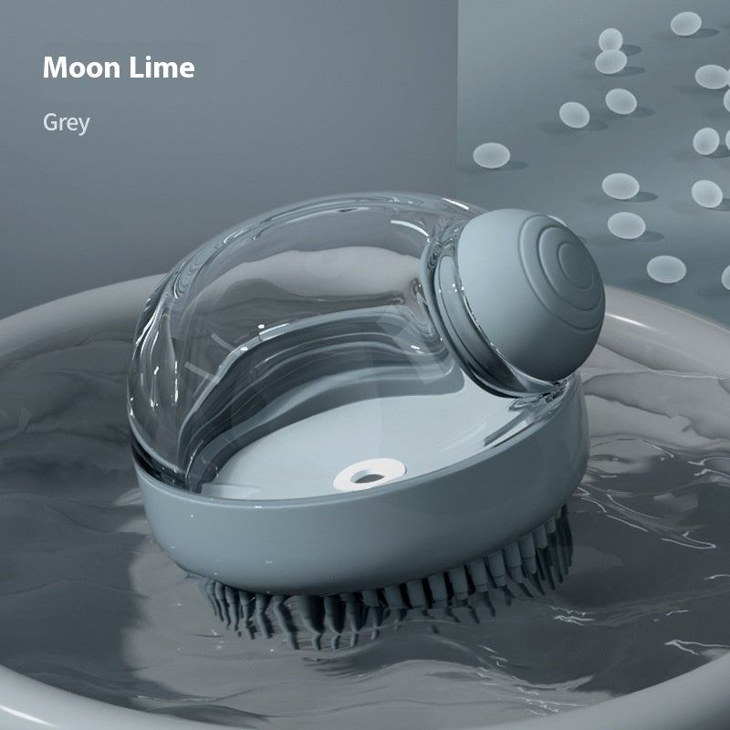 HKM-1242301 Silicone Pet Bath Brush with Liquid Dispenser for Dogs - Multiple Colors Available