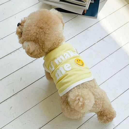 HKM-1242813 Summer Pet Vest in Vibrant Colors - Lightweight Dog Clothing in Green, Purple, Yellow (Sizes XS-XL)