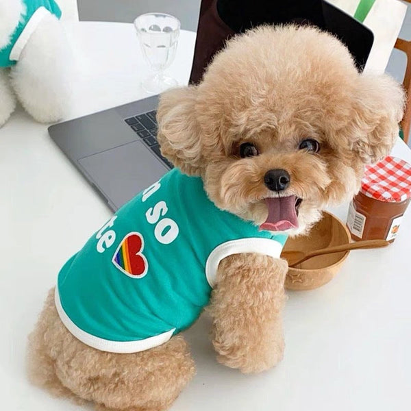 HKM-1242813 Summer Pet Vest in Vibrant Colors - Lightweight Dog Clothing in Green, Purple, Yellow (Sizes XS-XL)