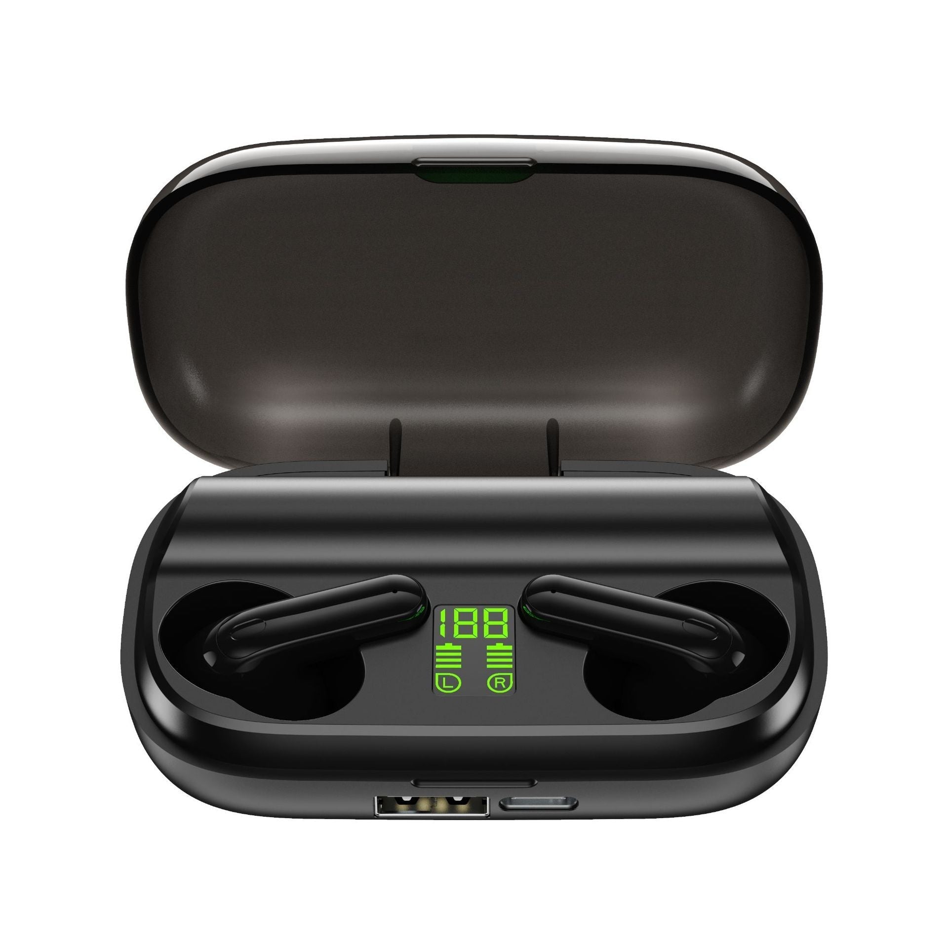 HKM-124307 Bluetooth V5.0 Wireless Headset with True Stereo Sound and Charging Case