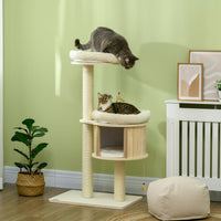 HKM-1243709 Multi-Level Cat Tree with Platforms, Scratch Posts, and Cozy Condo for Cats Under 9 lbs