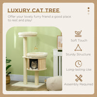 HKM-1243709 Multi-Level Cat Tree with Platforms, Scratch Posts, and Cozy Condo for Cats Under 9 lbs