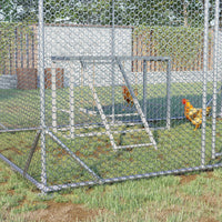 HKM-1244093 Wooden Chicken Activity Playset with Swings, Perches & Ladder for 3–4 Birds - Gray