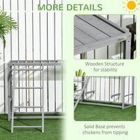 HKM-1244093 Wooden Chicken Activity Playset with Swings, Perches & Ladder for 3–4 Birds - Gray