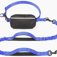 HKM-1244221 Multi-functional Reflective Dog Leash with Waist Pack and Stretch Rope in Multiple Colors