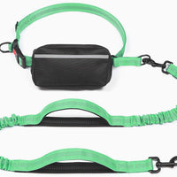 HKM-1244221 Multi-functional Reflective Dog Leash with Waist Pack and Stretch Rope in Multiple Colors